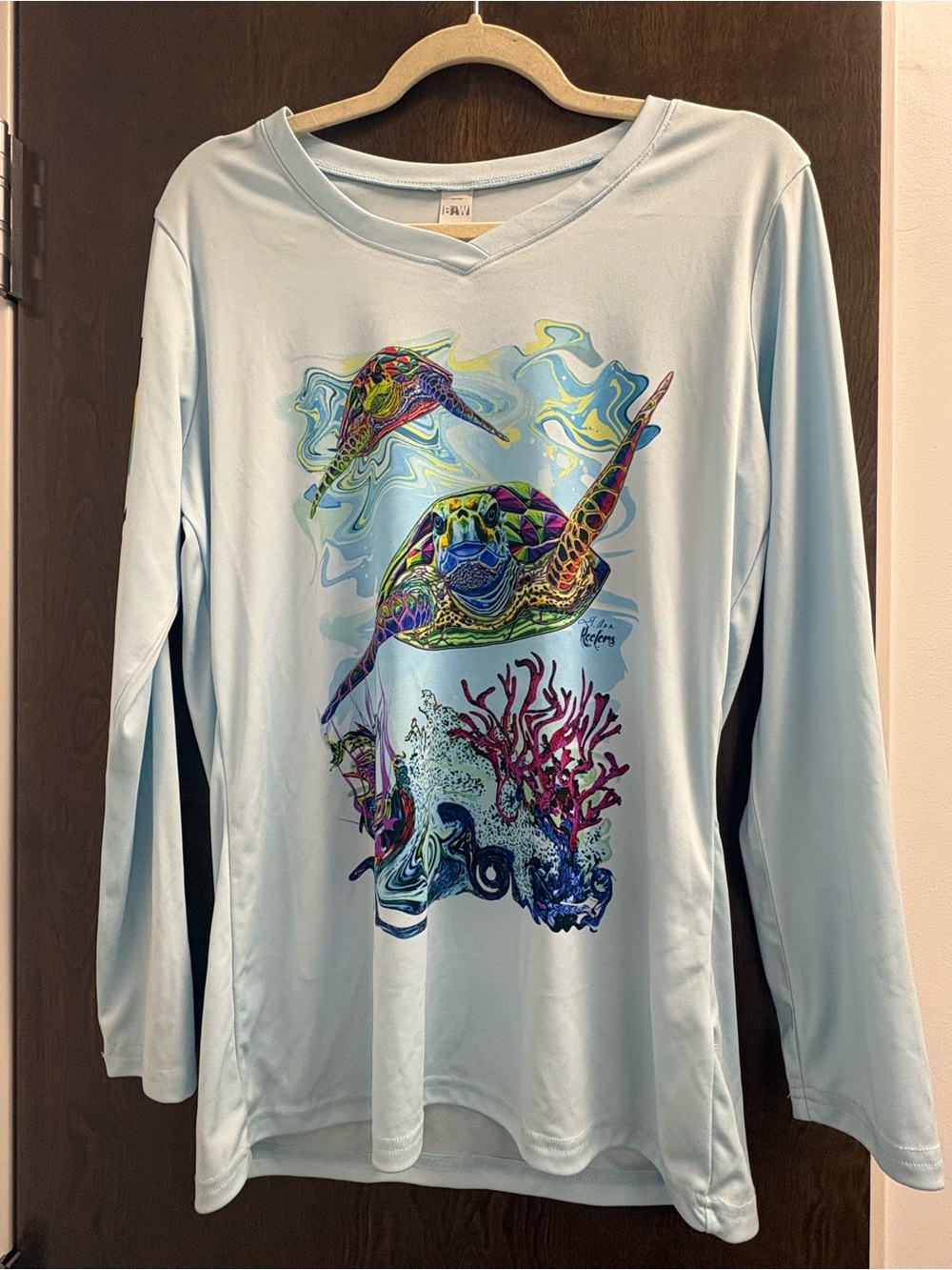BAW Xtreme-Tek Long Sleve shirt- Nippers Bar - Light Blue - Size L - UPF 50+